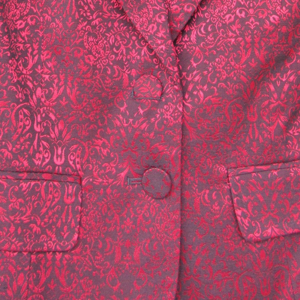 Last Chance NWT VINTAGE red & black print with shimmer blazer - Picture 13 of 16